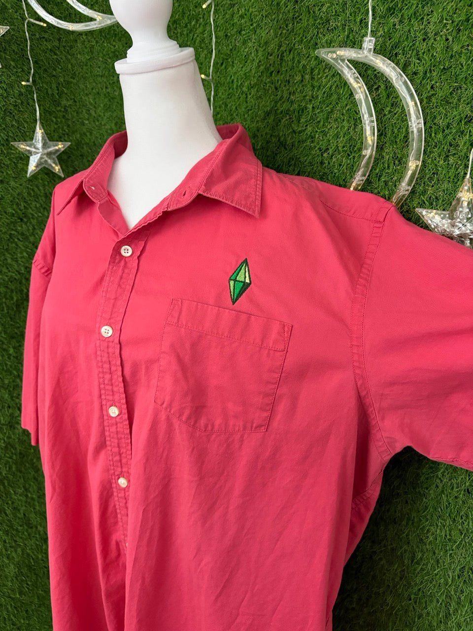 Sims Reddish/Pink Button Up Shirt 2XL