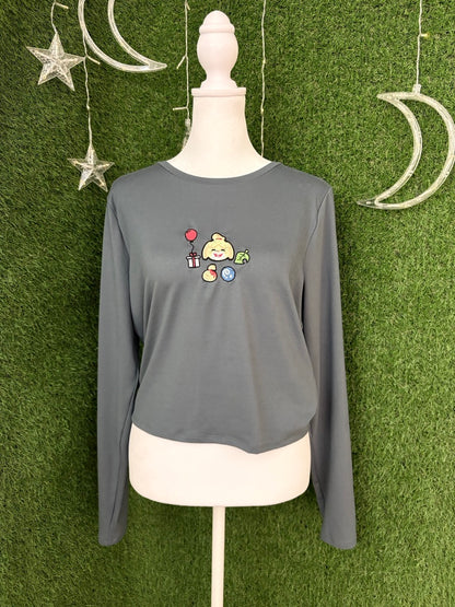 Animal Crossing Blue Stretchy Long Sleeve XL