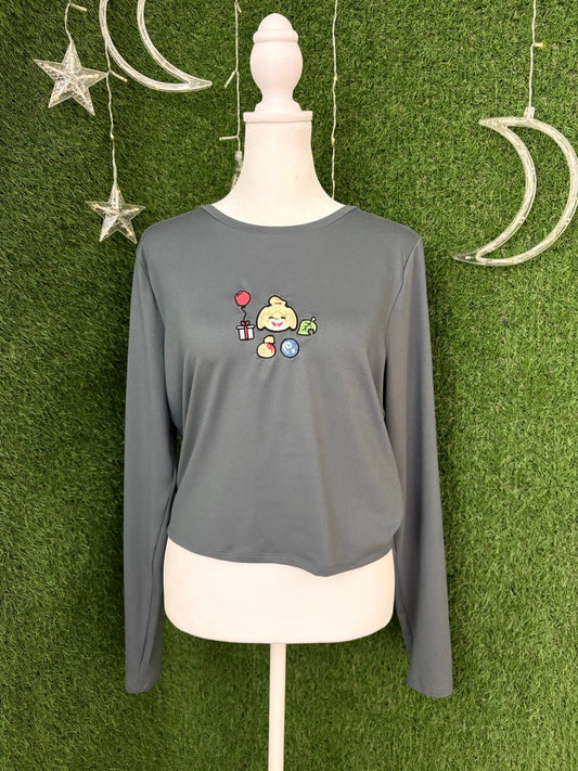 Animal Crossing Blue Stretchy Long Sleeve XL