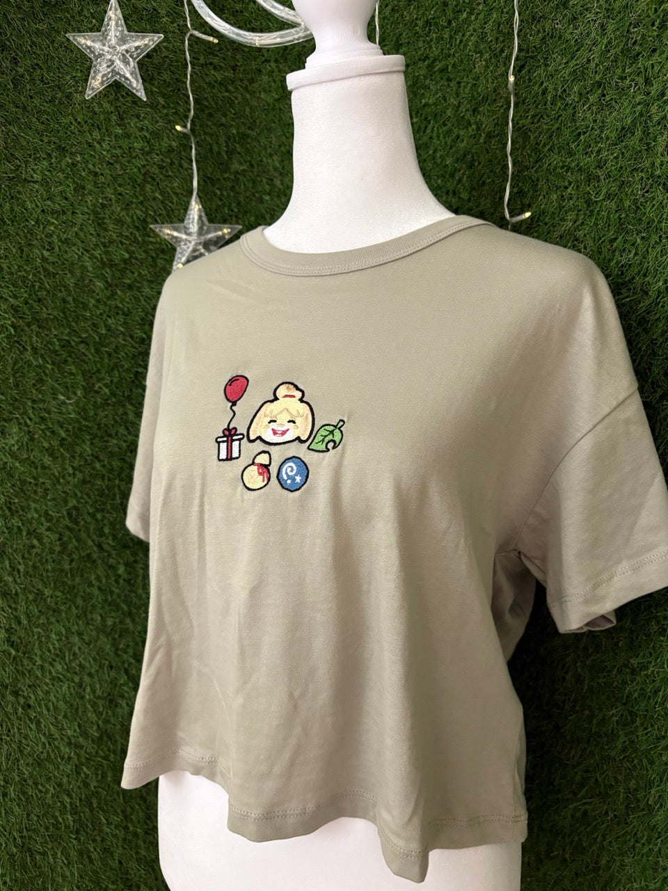 Animal Crossing Khaki Crop Top M