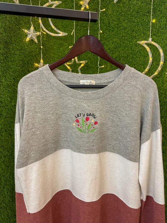 Let's Grow Stripped Sweater L