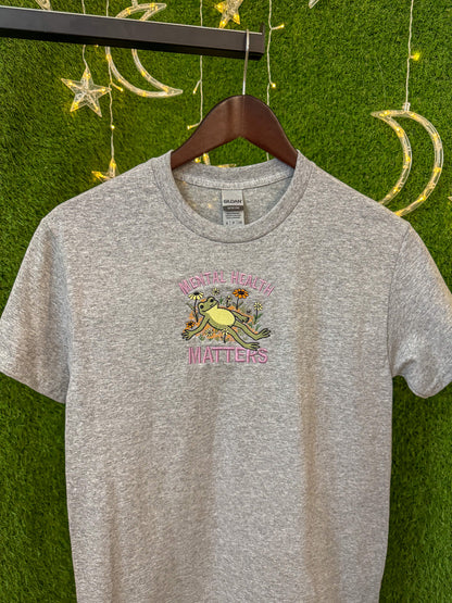 Mental Health Matters Frog Grey T-Shirt S