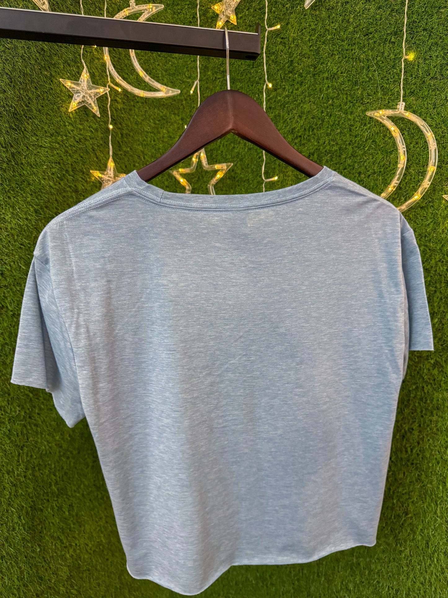 Let's Grow Blue Cropped T-shirts L