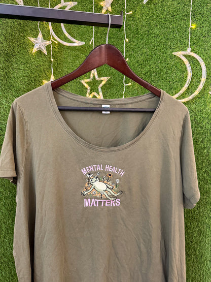 Mental Health Matters Frog Scoop Neck T-Shirt 2XL