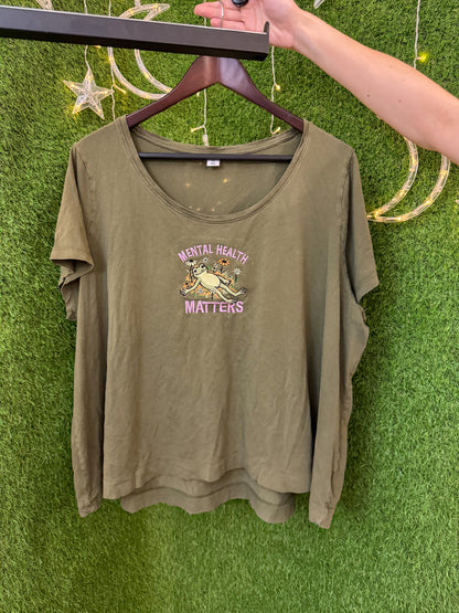 Mental Health Matters Frog Scoop Neck T-Shirt 2XL
