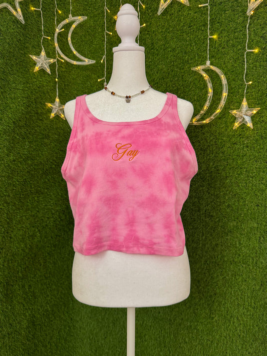 Gay Pink Tie Dye Tank Top 2XL