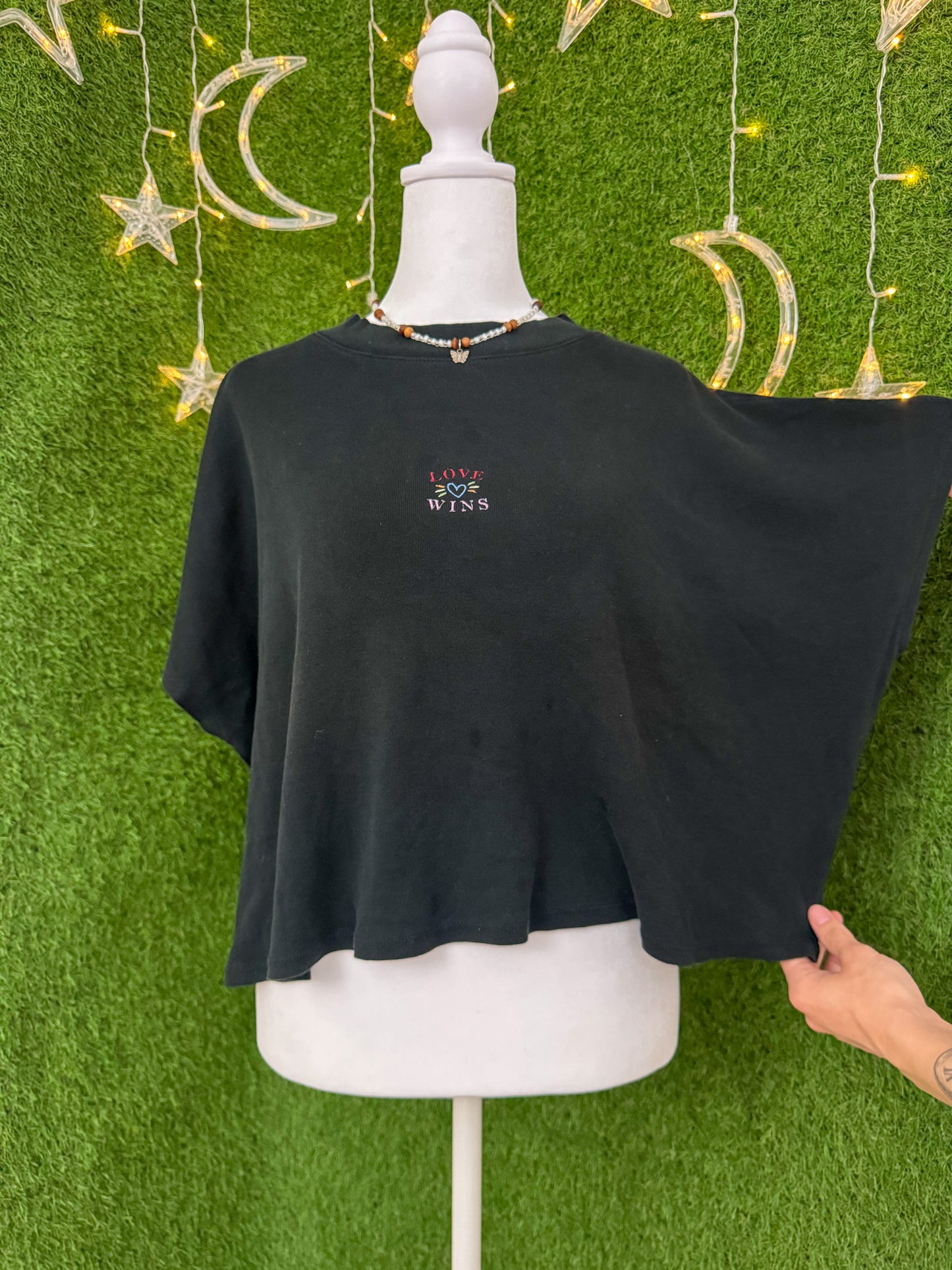 Love Wins Black Cropped Cut Tee 2XL