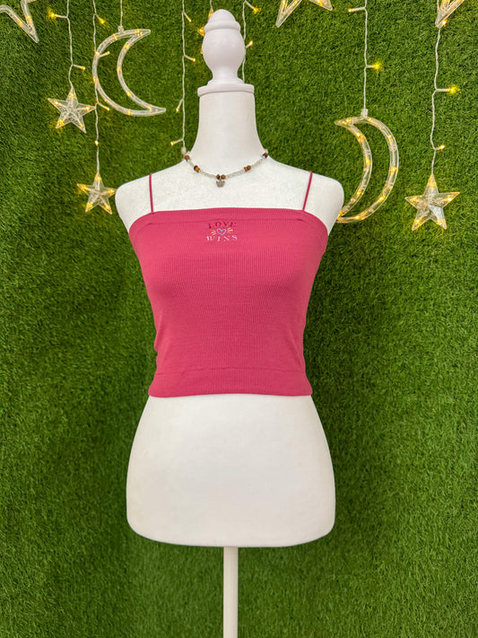 Love Wins Pink Cropped Tank S