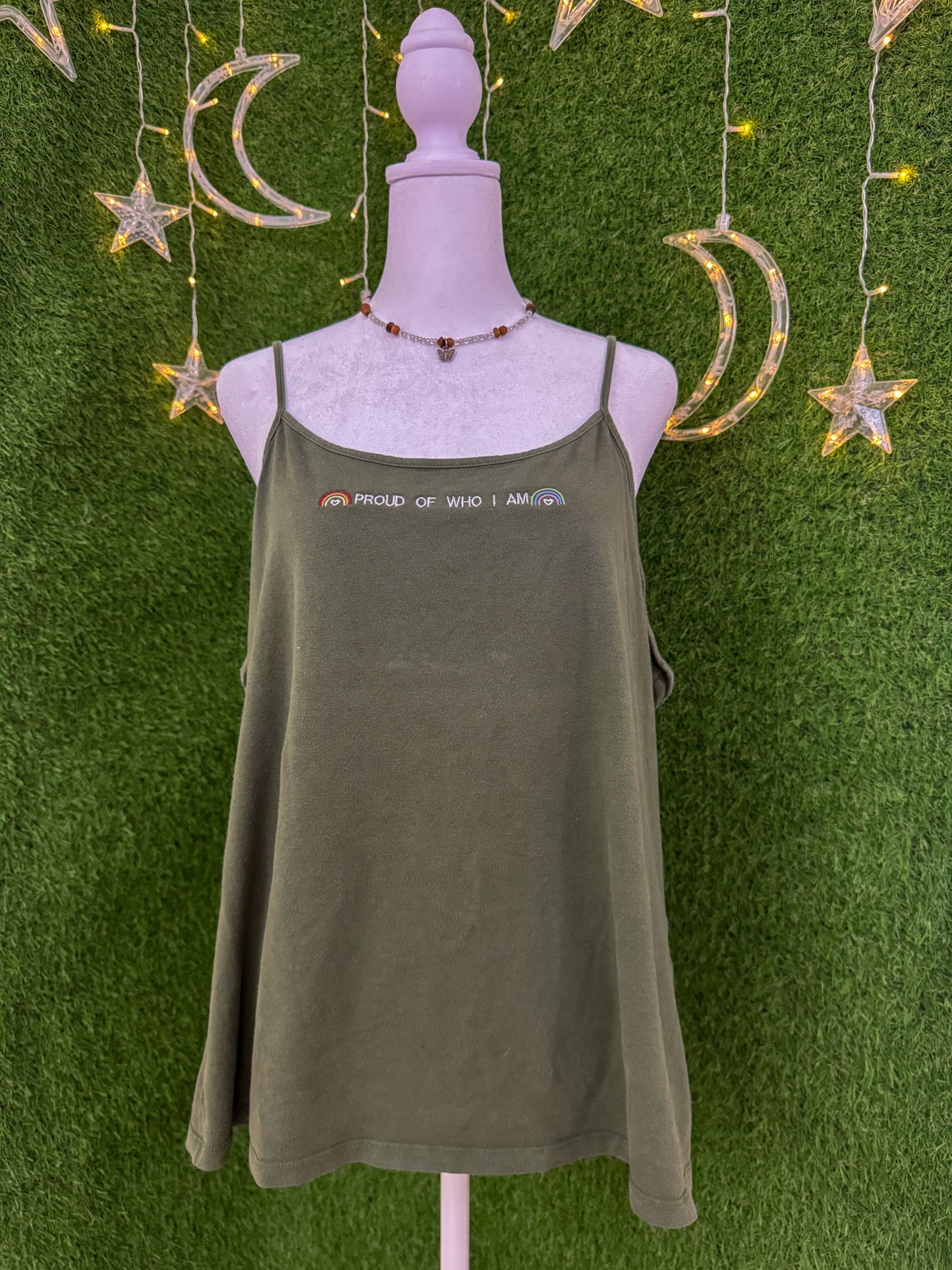 Proud of Who I Am Green Cropped Tank 3XL
