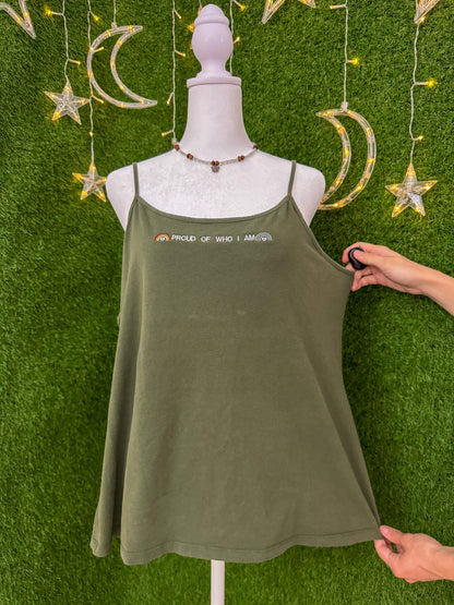 Proud of Who I Am Green Cropped Tank 3XL