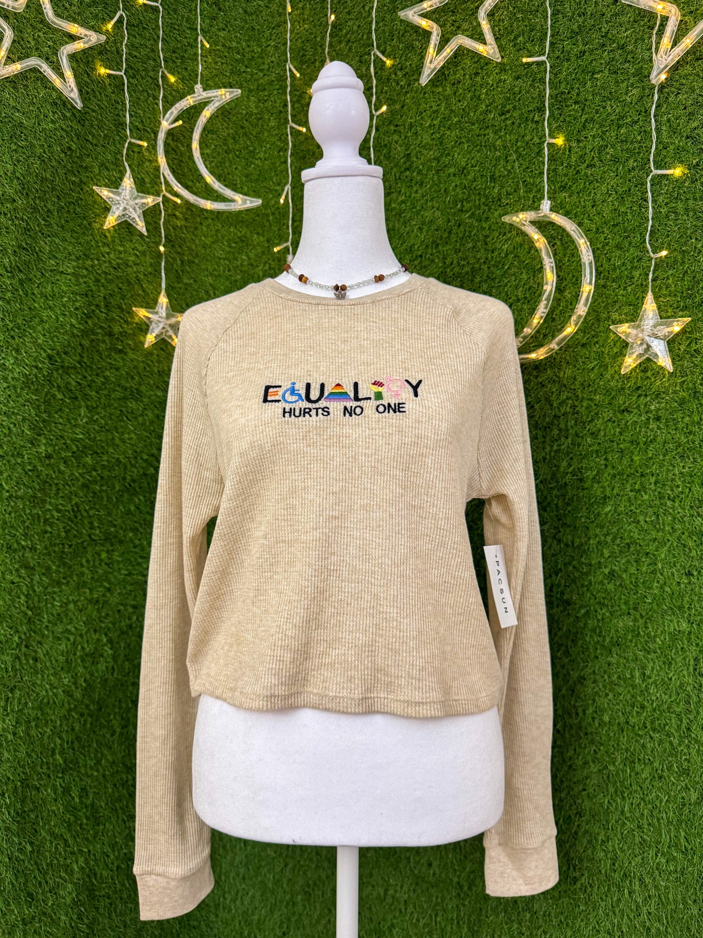 Equality Hurts No One Thermal Cropped Long Sleeve M