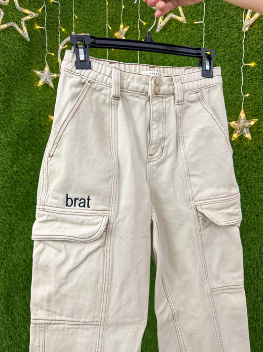 Brat Khaki Cargo Pants XS