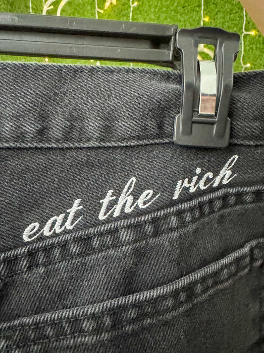 Eat The Rich Black Denim Pants XL