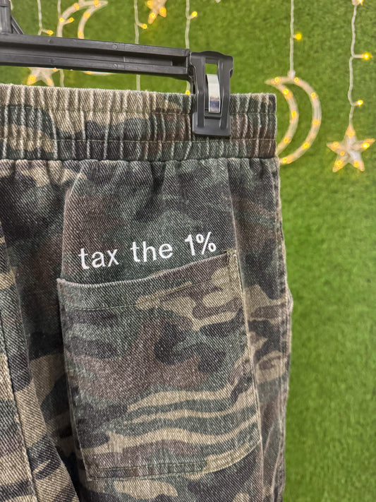 Tax The 1% Camo Jogger Pants M