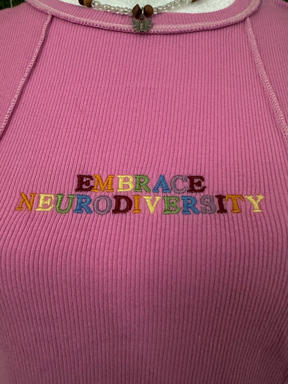 Embrace Neurodiversity Pink Baby Tee L