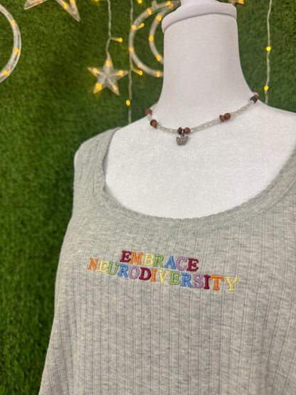 Embrace Neurodiversity Grey Cropped Tank 2XL