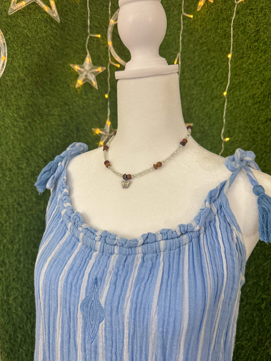 Blue Vulva Striped Dress L