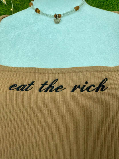 Eat The Rich Long Sleeve Bodysuit 2XL