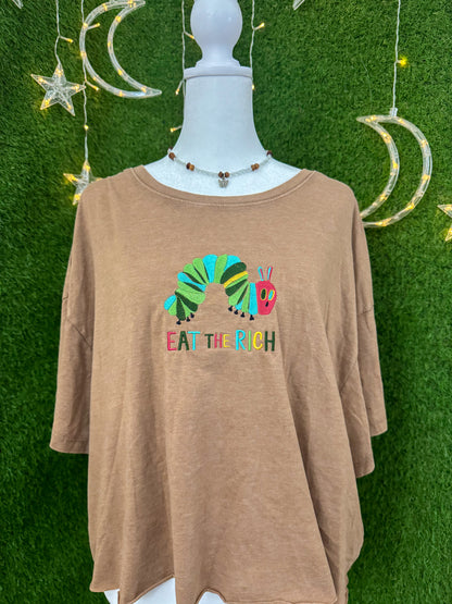 Eat The Rich Caterpillar Cropped T-Shirt 2XL