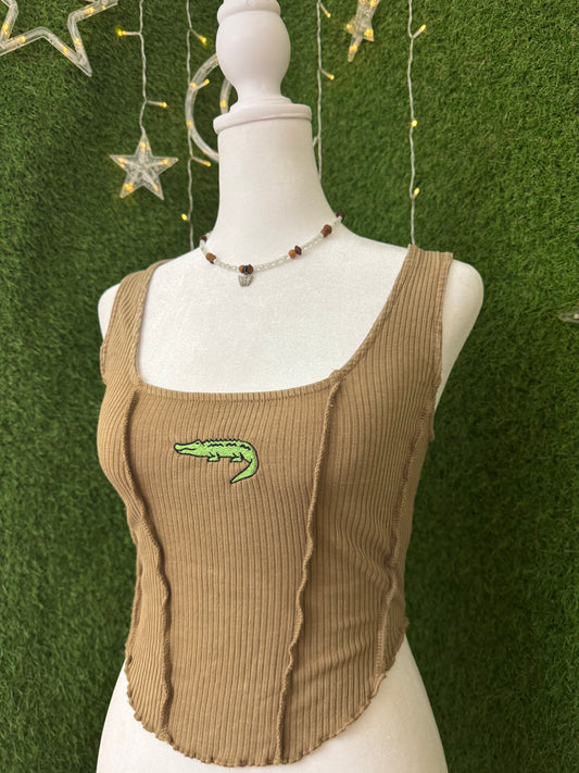 Crocodile Cropped Tank XS