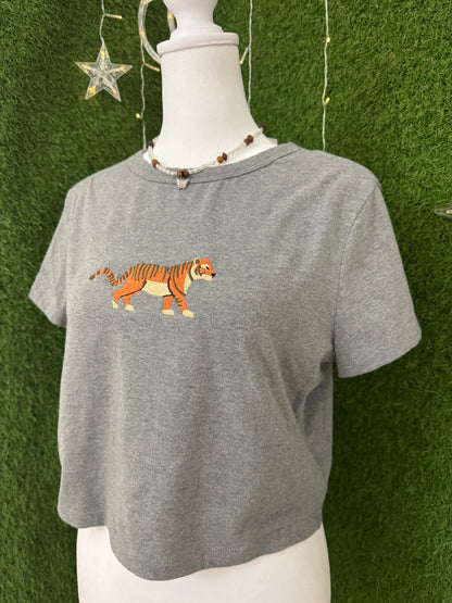 Tiger Grey Baby Tee XL