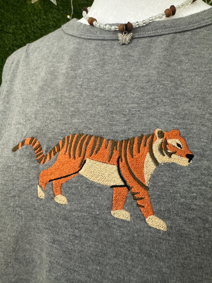Tiger Grey Baby Tee XL