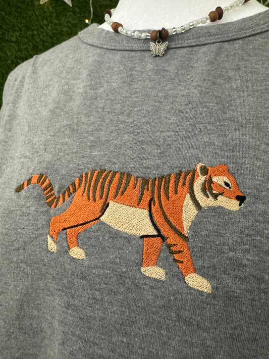 Tiger Grey Baby Tee XL