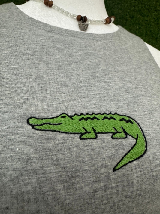 Crocodile Grey Tank Bodysuit L