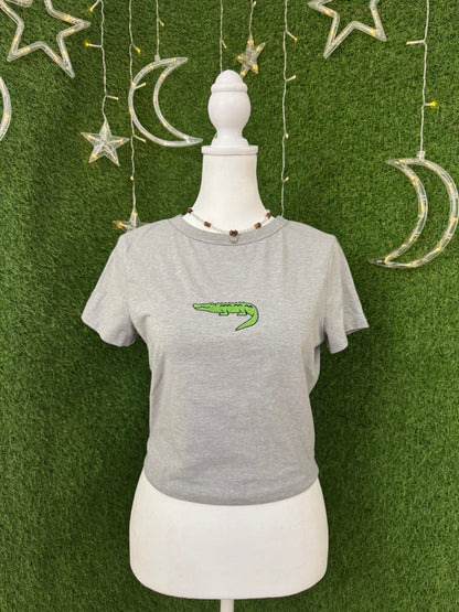Crocodile Grey Baby Tee M