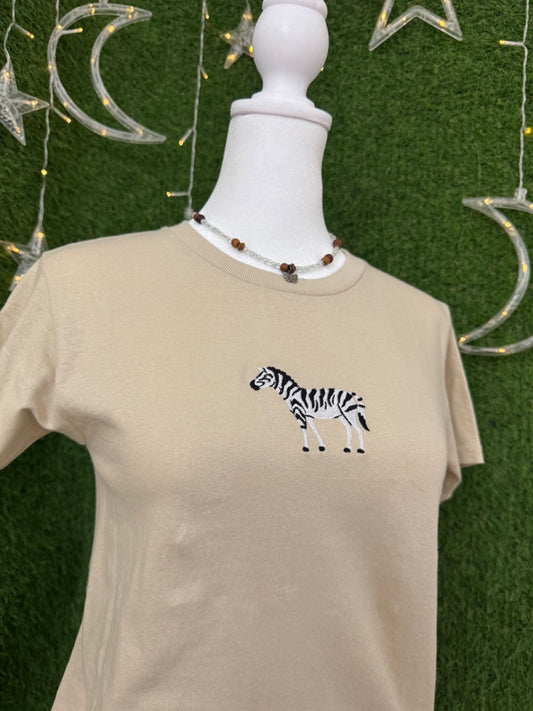 Zebra Khaki T-Shirt XS
