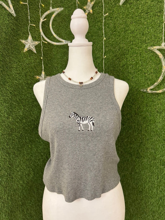 Zebra Cropped Tank M