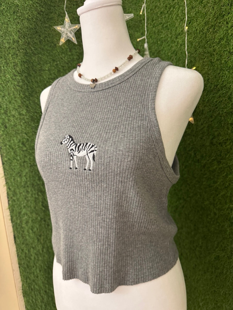Zebra Cropped Tank M
