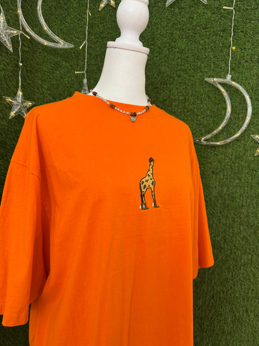 Cowboy Giraffe Orange T-Shirt