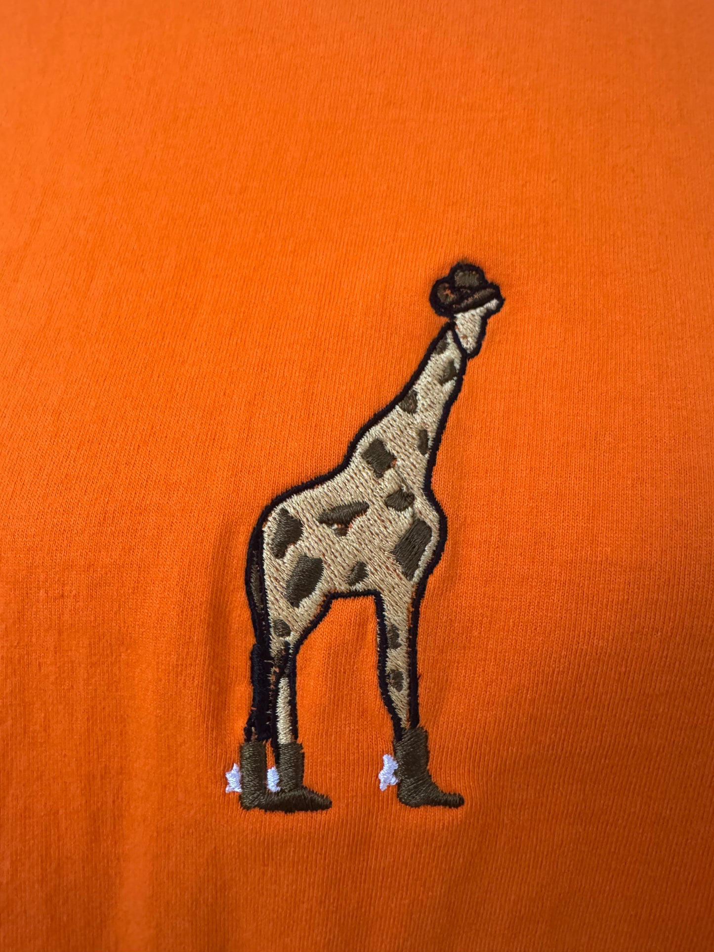 Cowboy Giraffe Orange T-Shirt