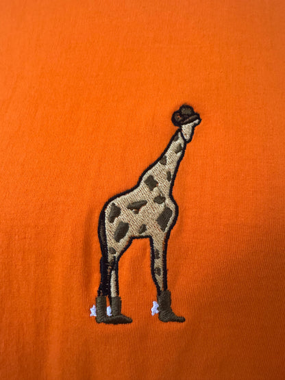 Cowboy Giraffe Orange T-Shirt