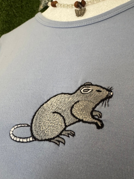Little Rat Blue Baby Tee S