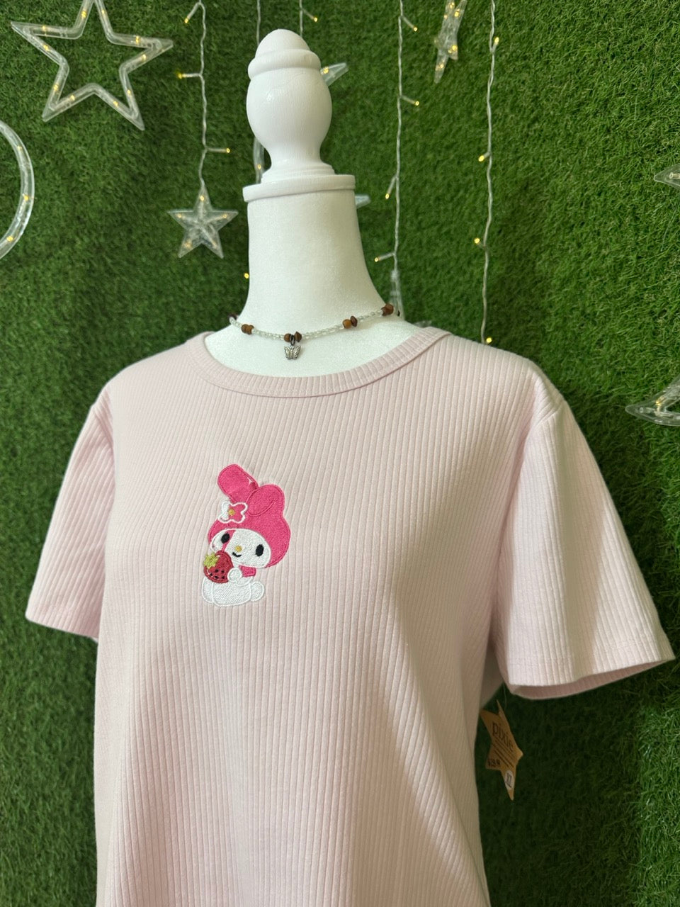 Pink Bunny Pink Ribbed T-Shirt XL