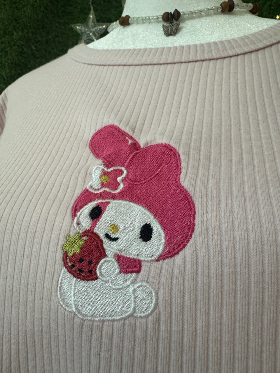 Pink Bunny Pink Ribbed T-Shirt XL