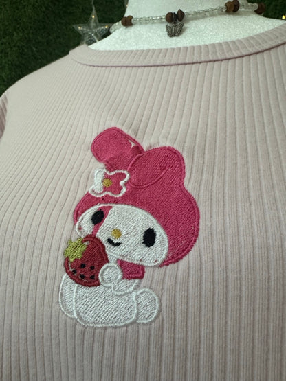 Pink Bunny Pink Ribbed T-Shirt XL