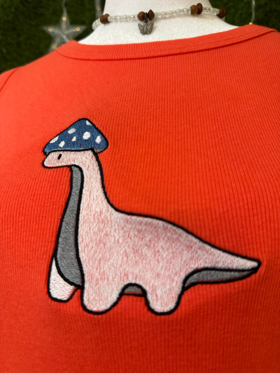 Mushroom Dino Salmon Tank Top 2XL