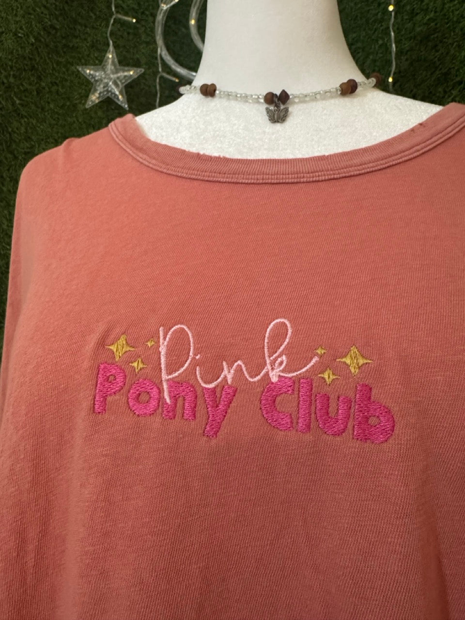 Pink Pony Club Salmon Distressed T-Shirt 2XL