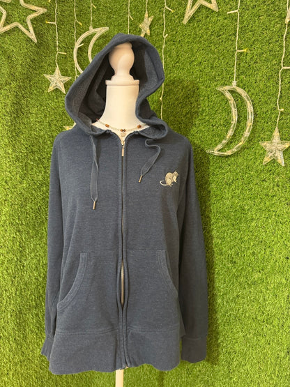 Lil' Rat Blue Zip Up Hoodie 2XL