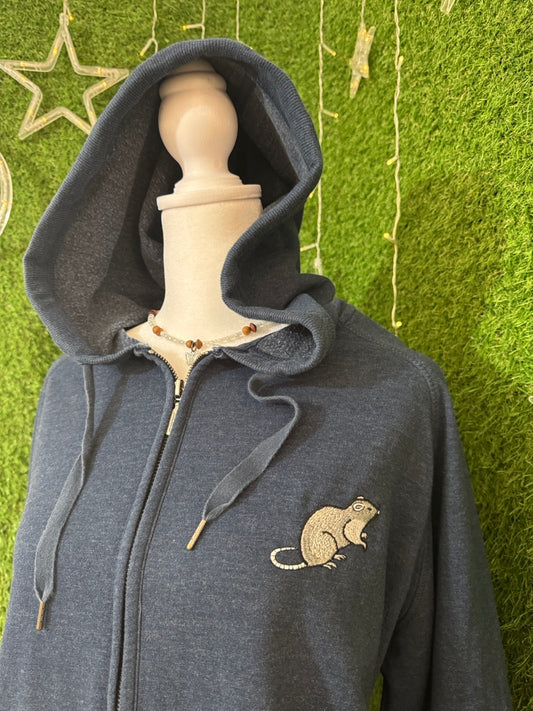 Lil' Rat Blue Zip Up Hoodie 2XL