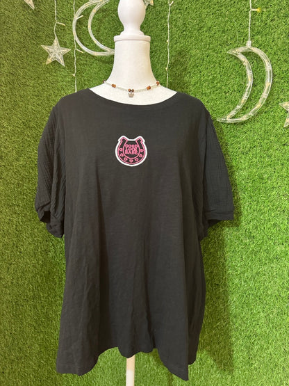 Good Luck Babe Black Puffed Sleeve Tee 3XL